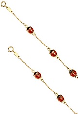 lovely teensy ladybug chain gold baby bracelet